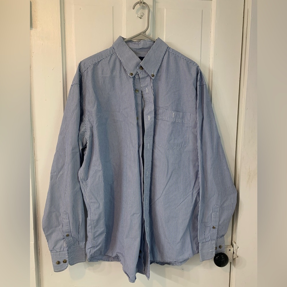 Wrangler Navy and White Striped Shirt